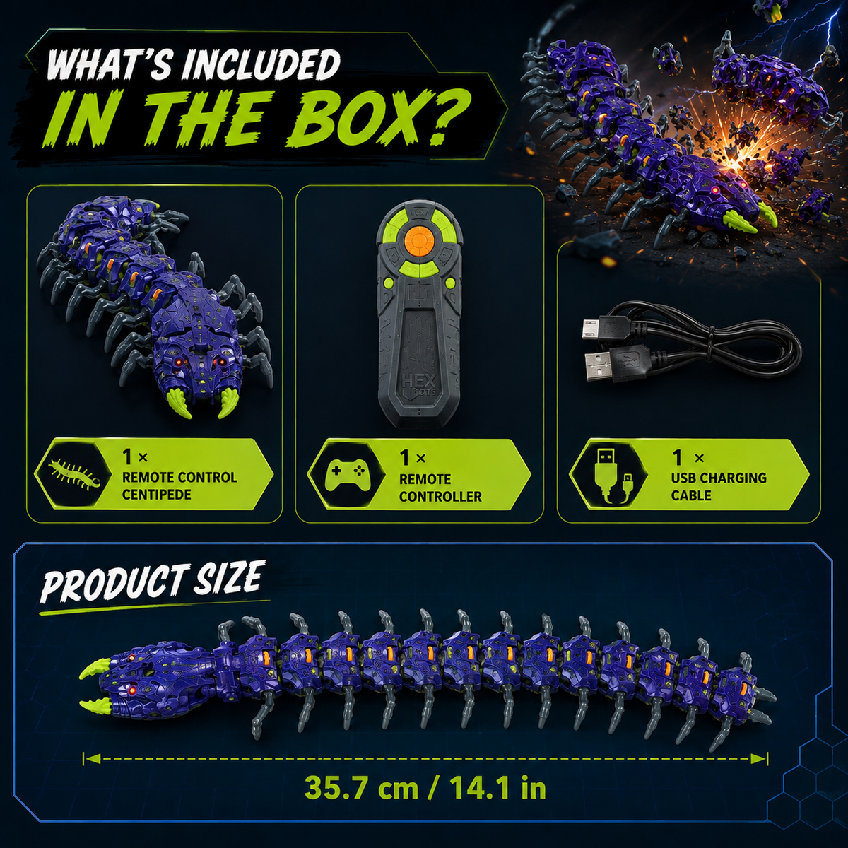 Remote Control Exploding Centipede