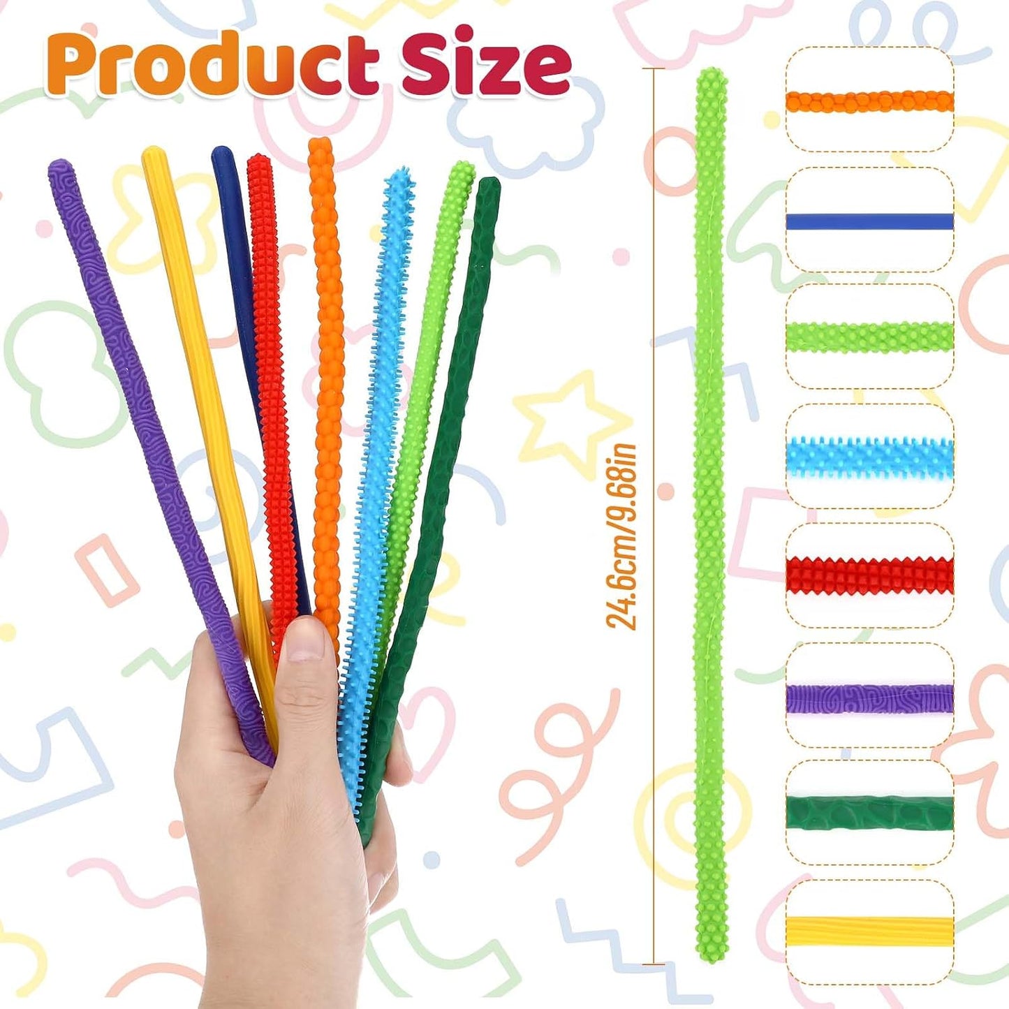 Sensory Fidget Massage Sticks – 8-Piece Sensory Toy Set