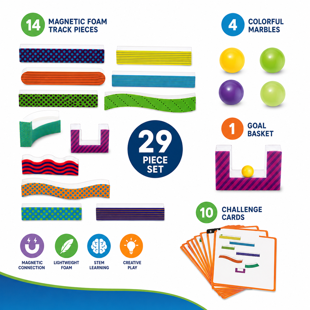 Magnetic Marble Run Building Set