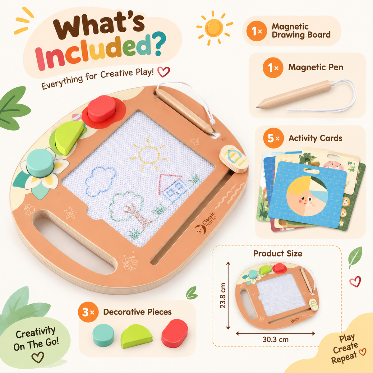 Coconut Magnetic Drawing & Creative Activity Board