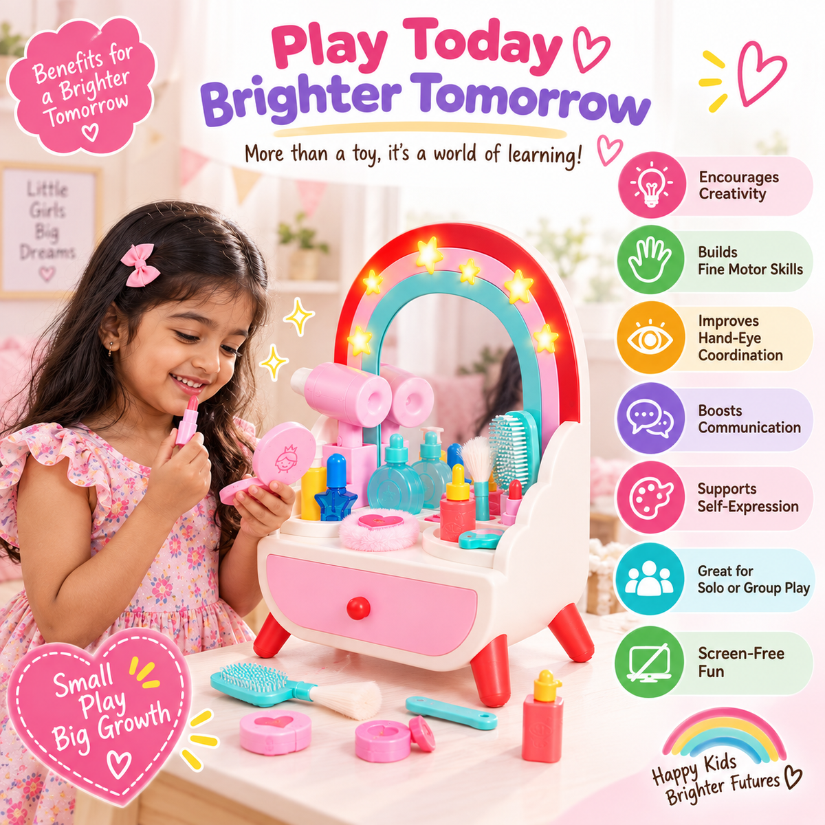 Light-Up Pretend Beauty Vanity Playset