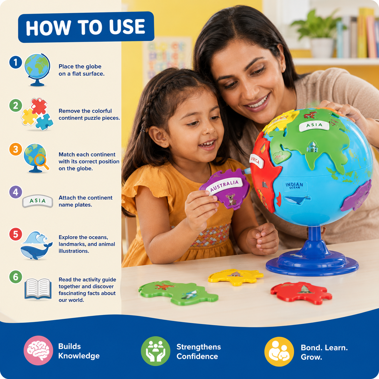 Interactive Puzzle Globe Toy for Kids