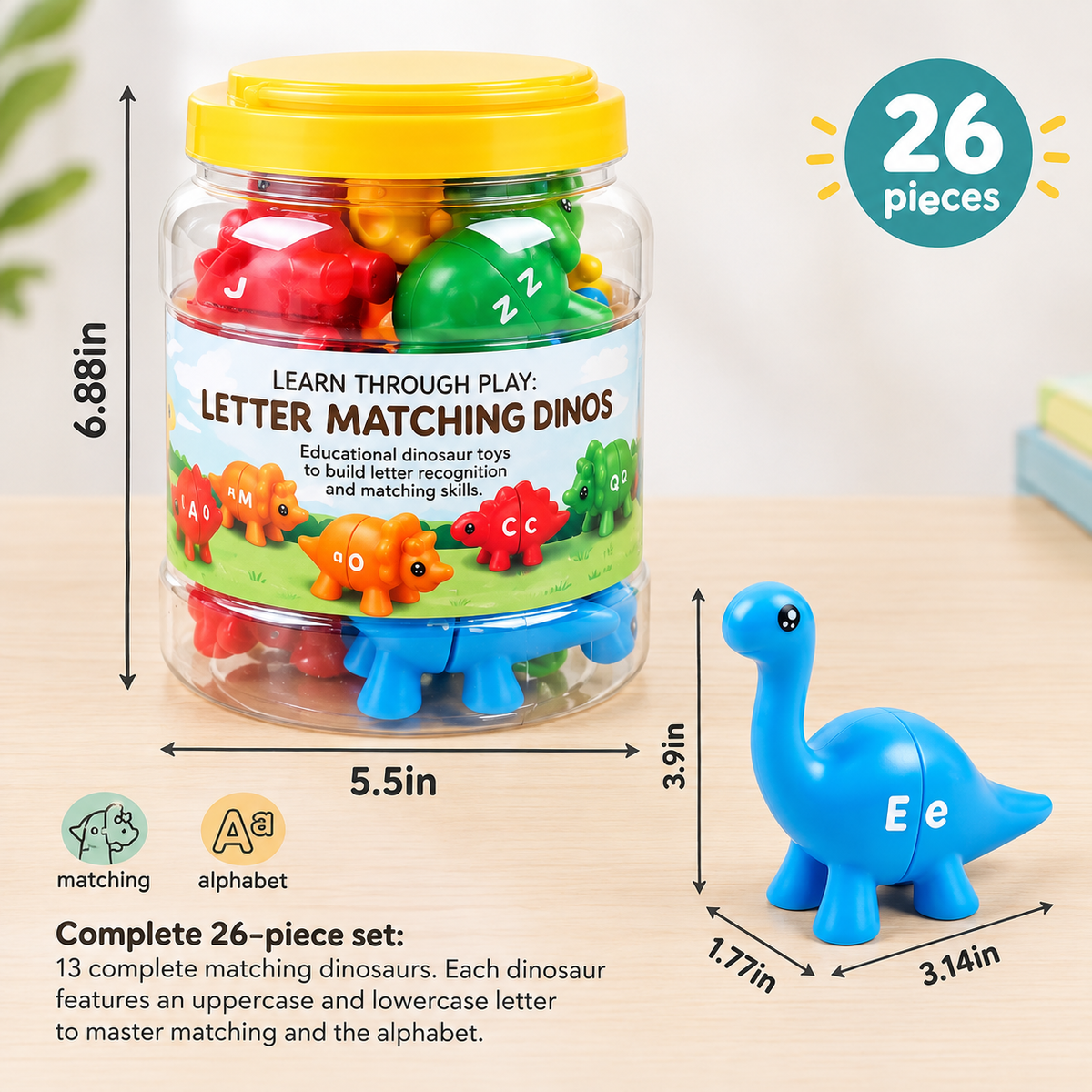 Dinosaur Alphabet Matching Toy Set