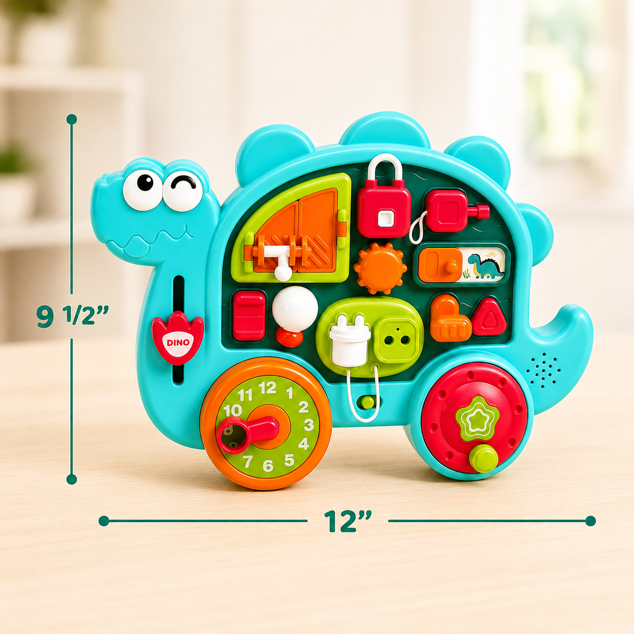 Dinosaur Montessori Busy Board for Toddlers – Sensory Learning Activity Toy