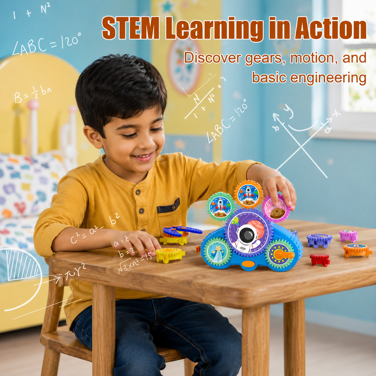 Space Adventure Rotating Gear Building Toy Set