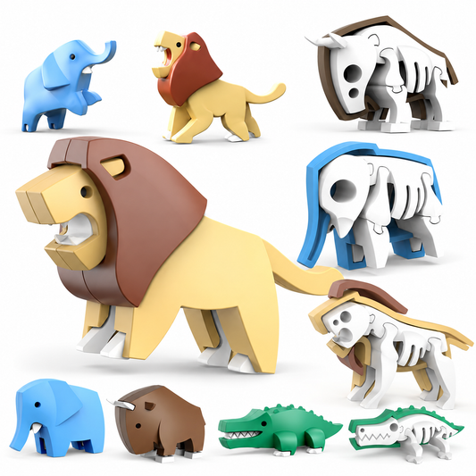 Magnetic 3D Animal Building & Puzzle Set