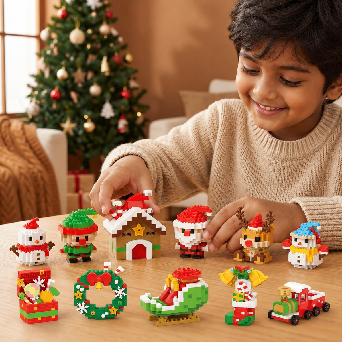 DIY Christmas Building Block Set – 12 Festive Figures