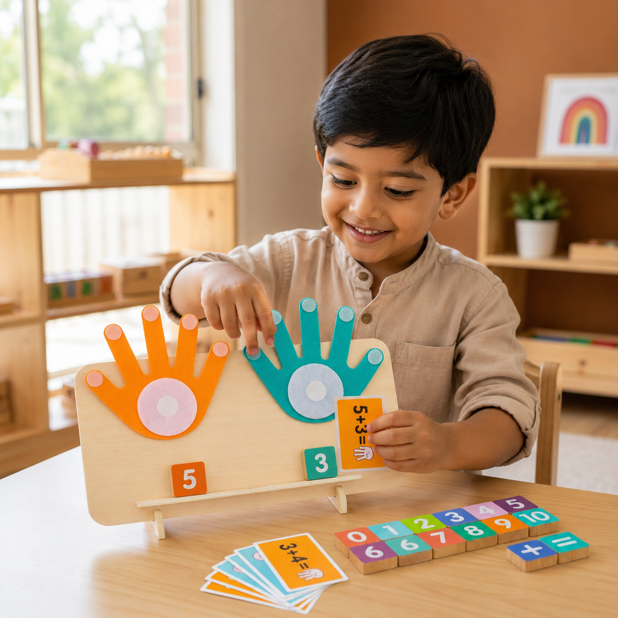 Montessori Wooden Number Learning Board