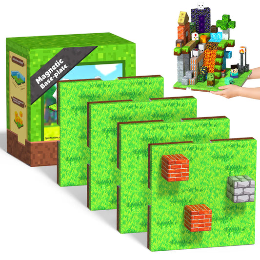 Magnetic Blocks Baseplate (4PCS baseplate + 25 blocks)