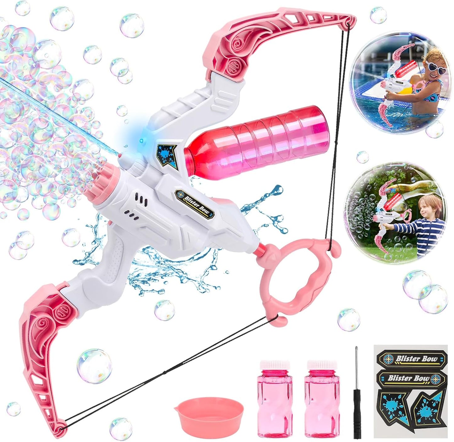 2-in-1 Water and Bubble Blaster Bow & Arrow Gun