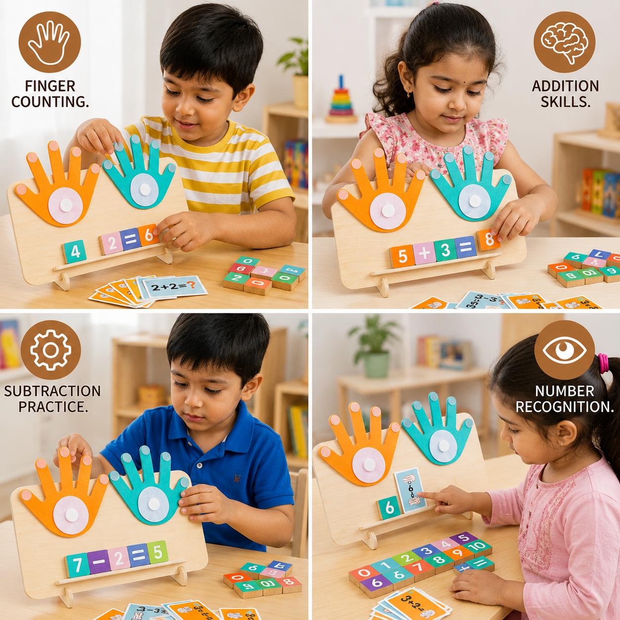 Montessori Wooden Number Learning Board