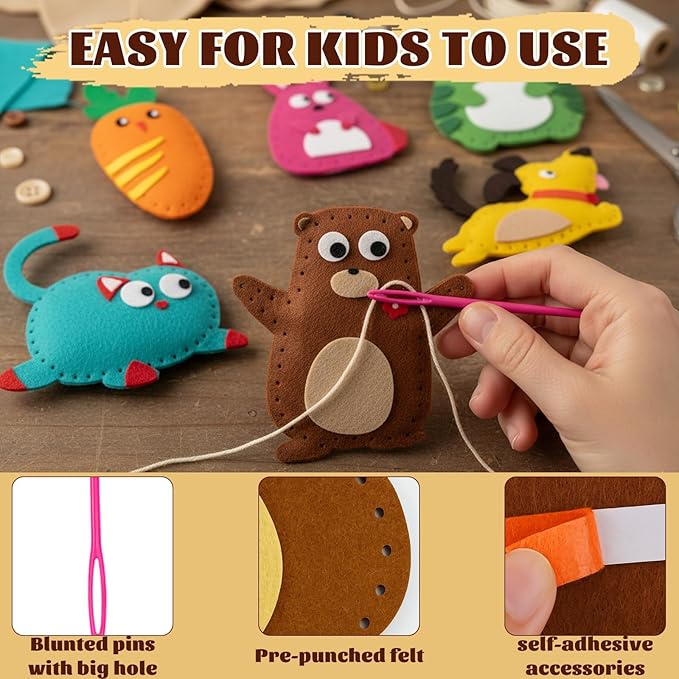 DIY Felt Animal Sewing Kit for Kids
