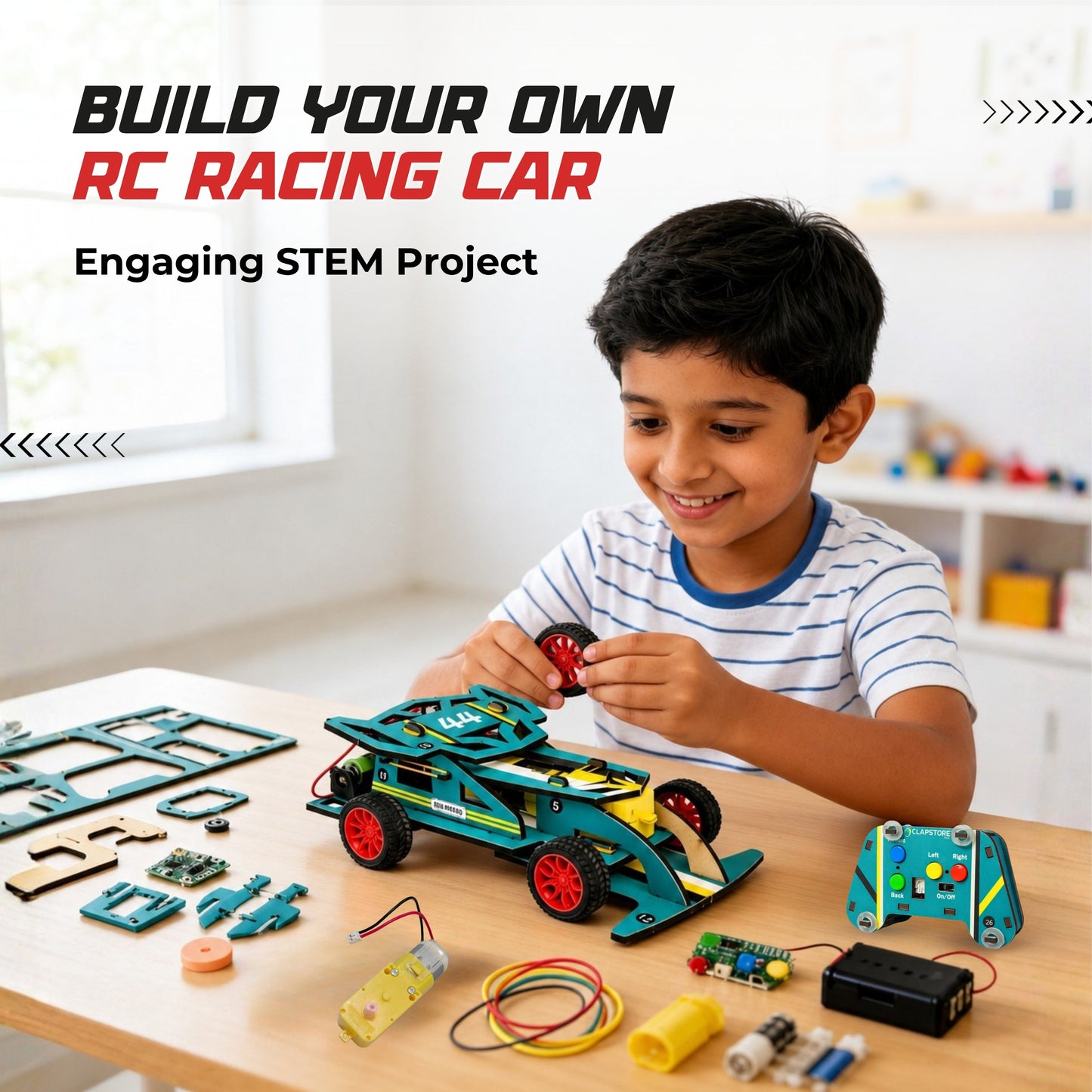 DIY RC Racing Car Building Kit (Rechargeable)