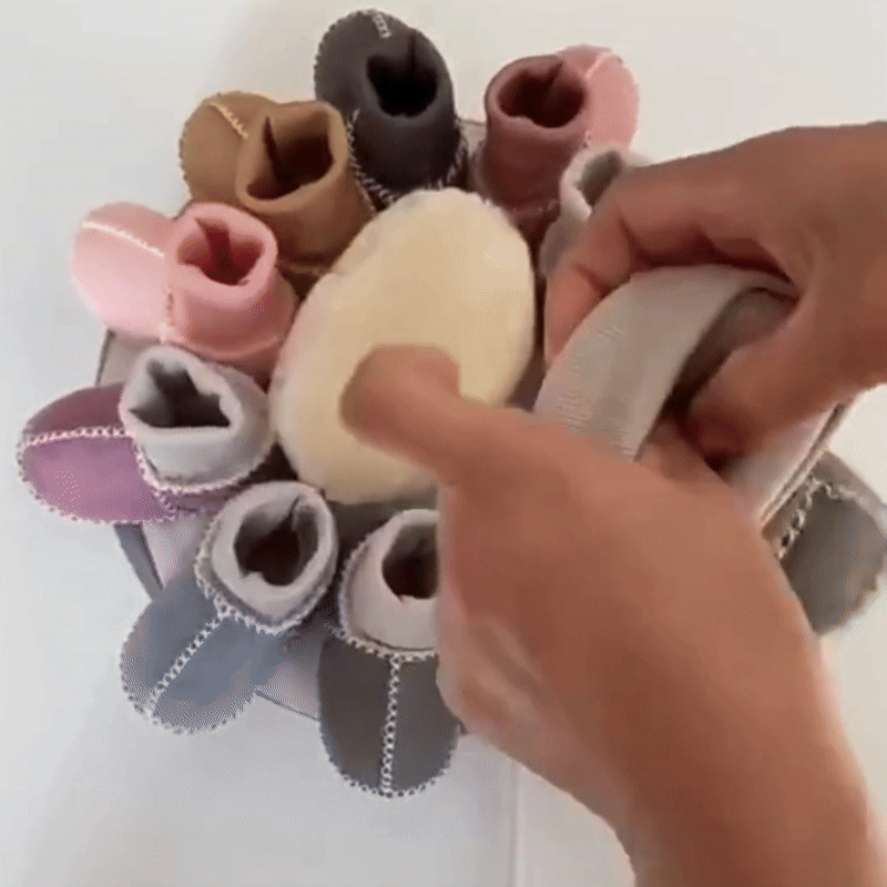 Lined Baby Winter Sock Shoes – Suede Look