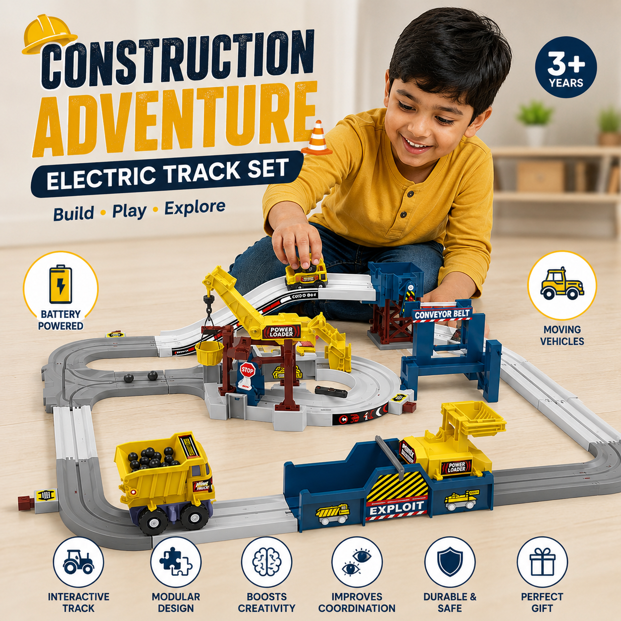 Construction Adventure Electric Track Set