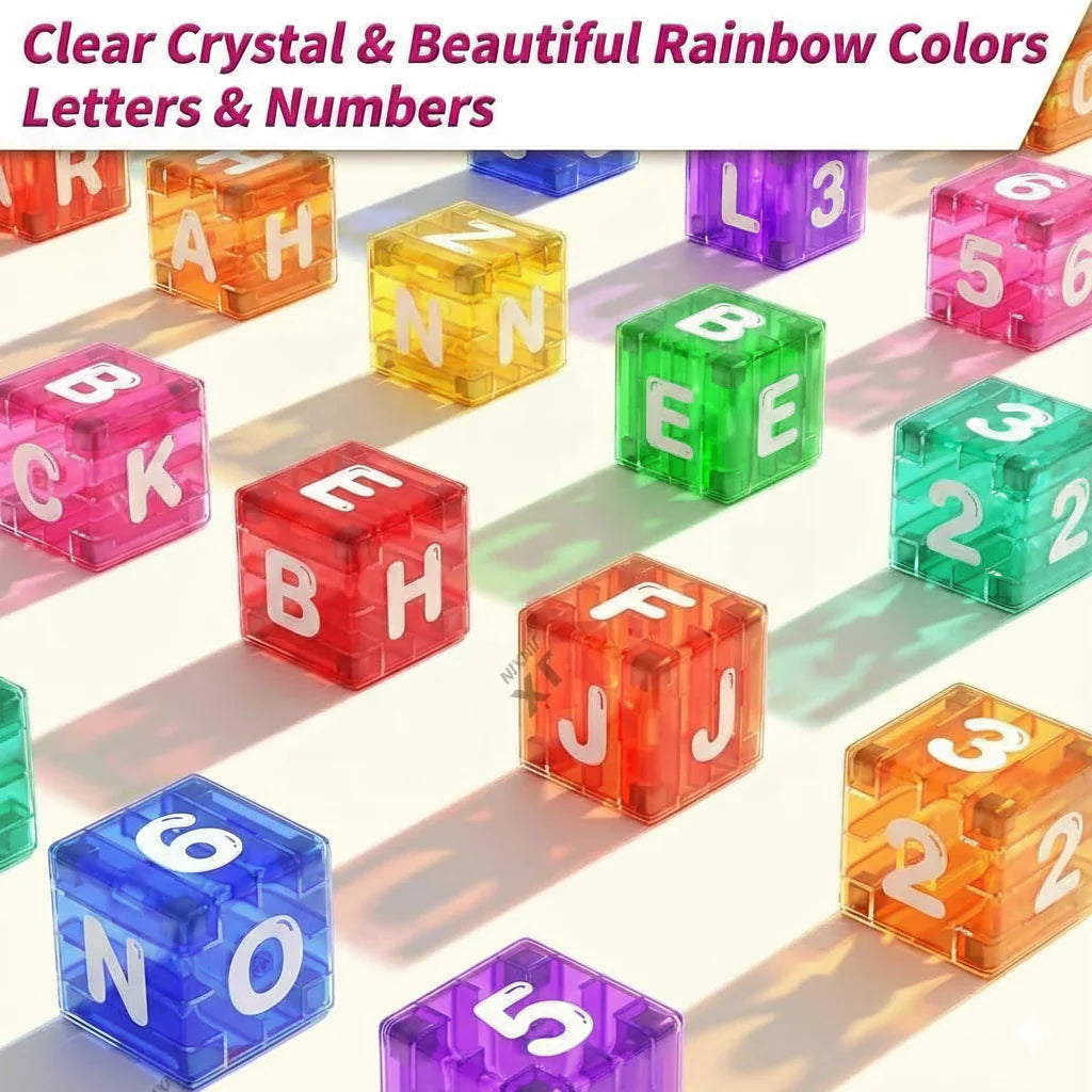 Mini Magnetic Blocks Kit | Alphabet, Numbers & 3D Learning
