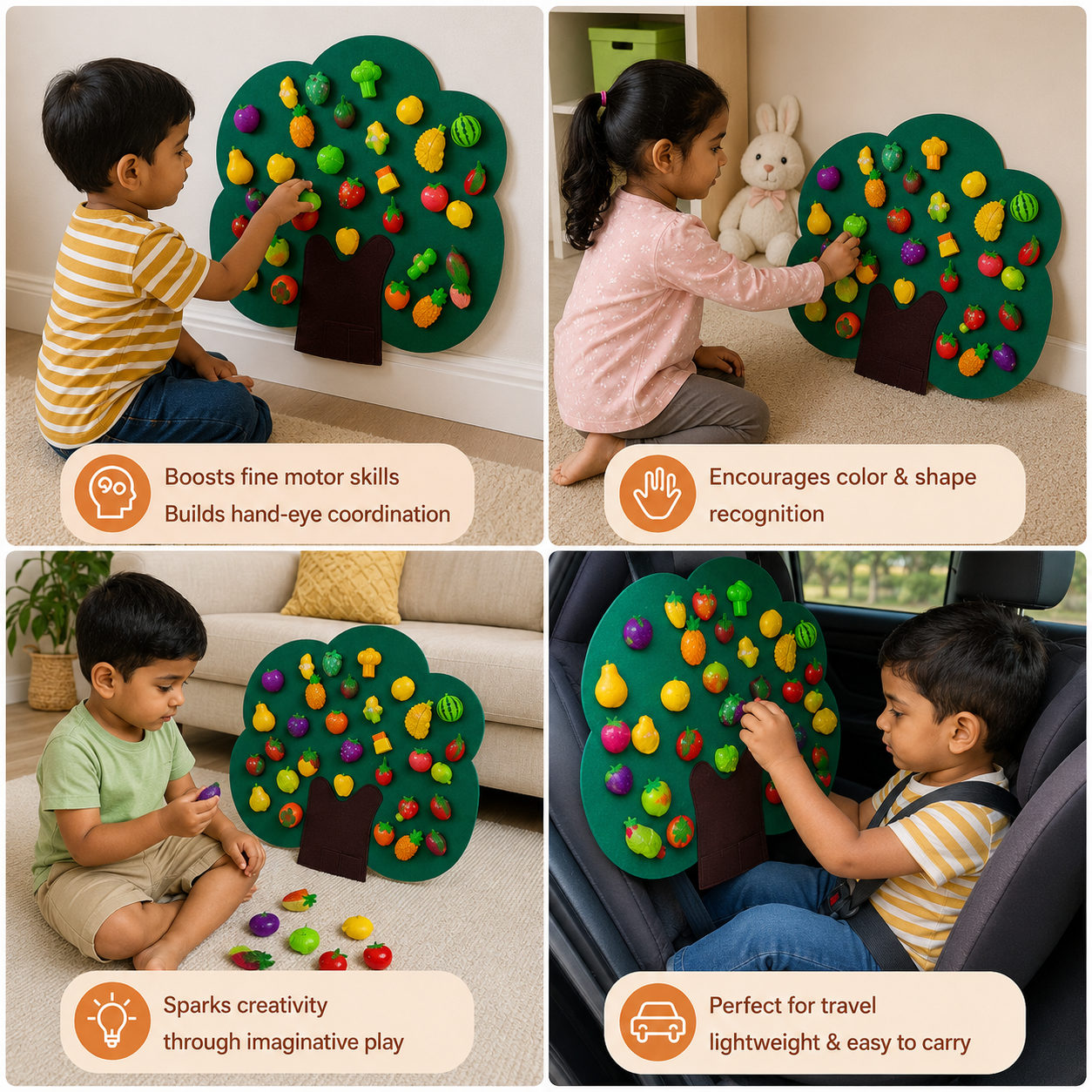 Felt Fruit Tree Activity Board