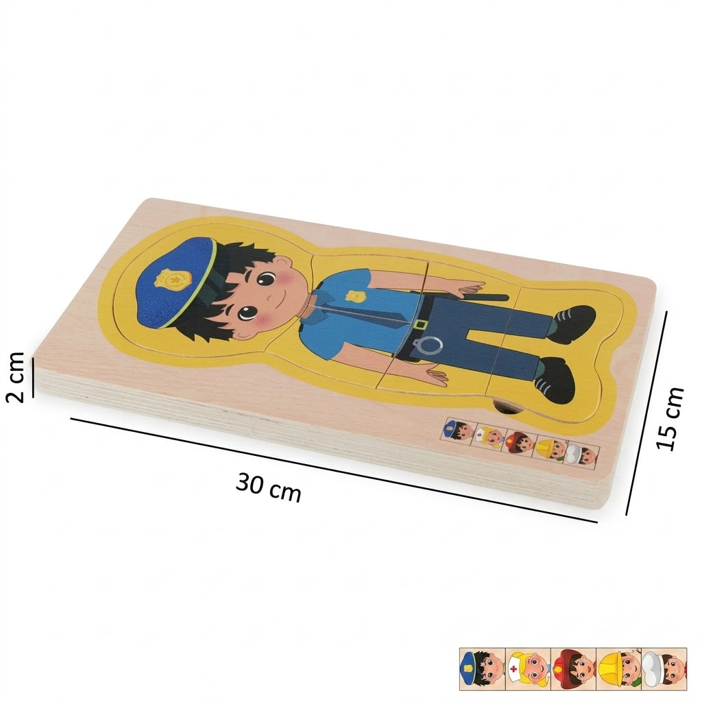 Wooden Layered Professions Puzzle