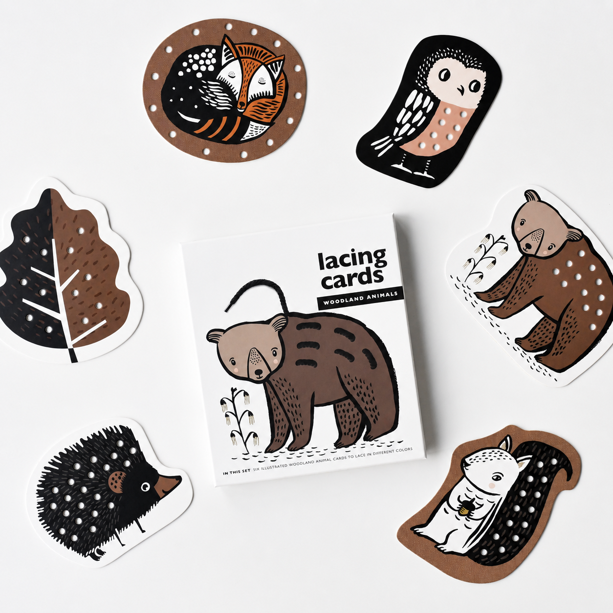 Woodland Animal Lacing Cards