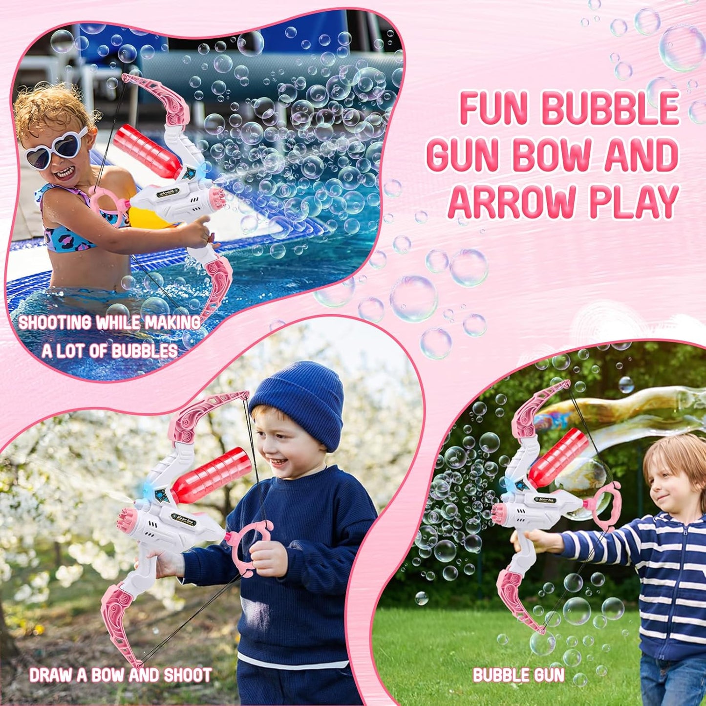 2-in-1 Water and Bubble Blaster Bow & Arrow Gun