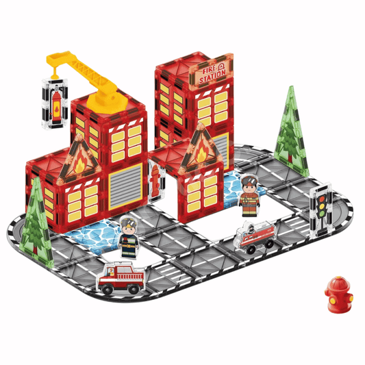 Fire Rescue Magnetic Tile Building Set (48 PCS )