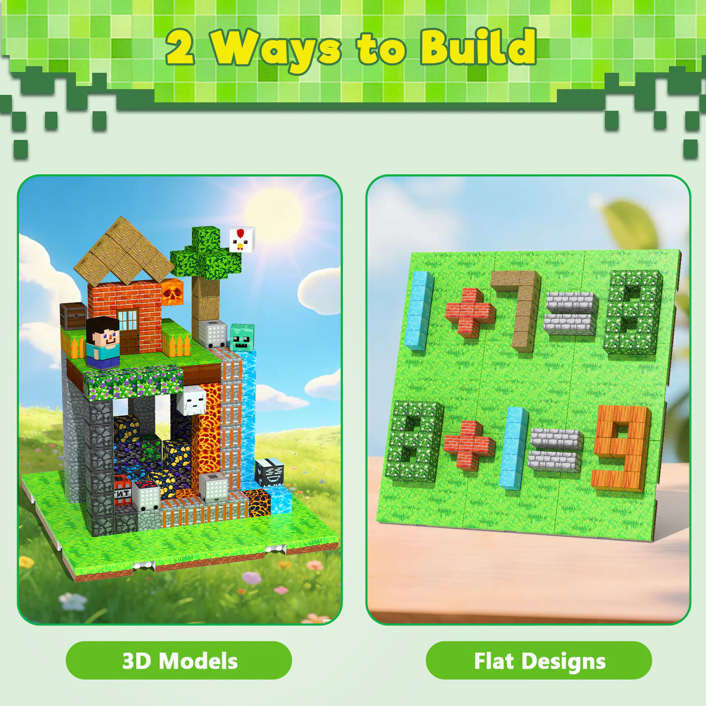 Magnetic Blocks Baseplate (4PCS baseplate + 25 blocks)