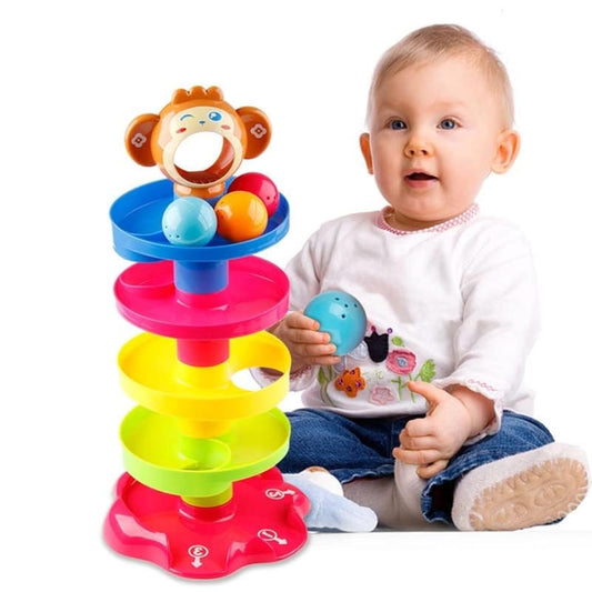 5 Layer Ball Drop and Roll Swirling Tower Toys