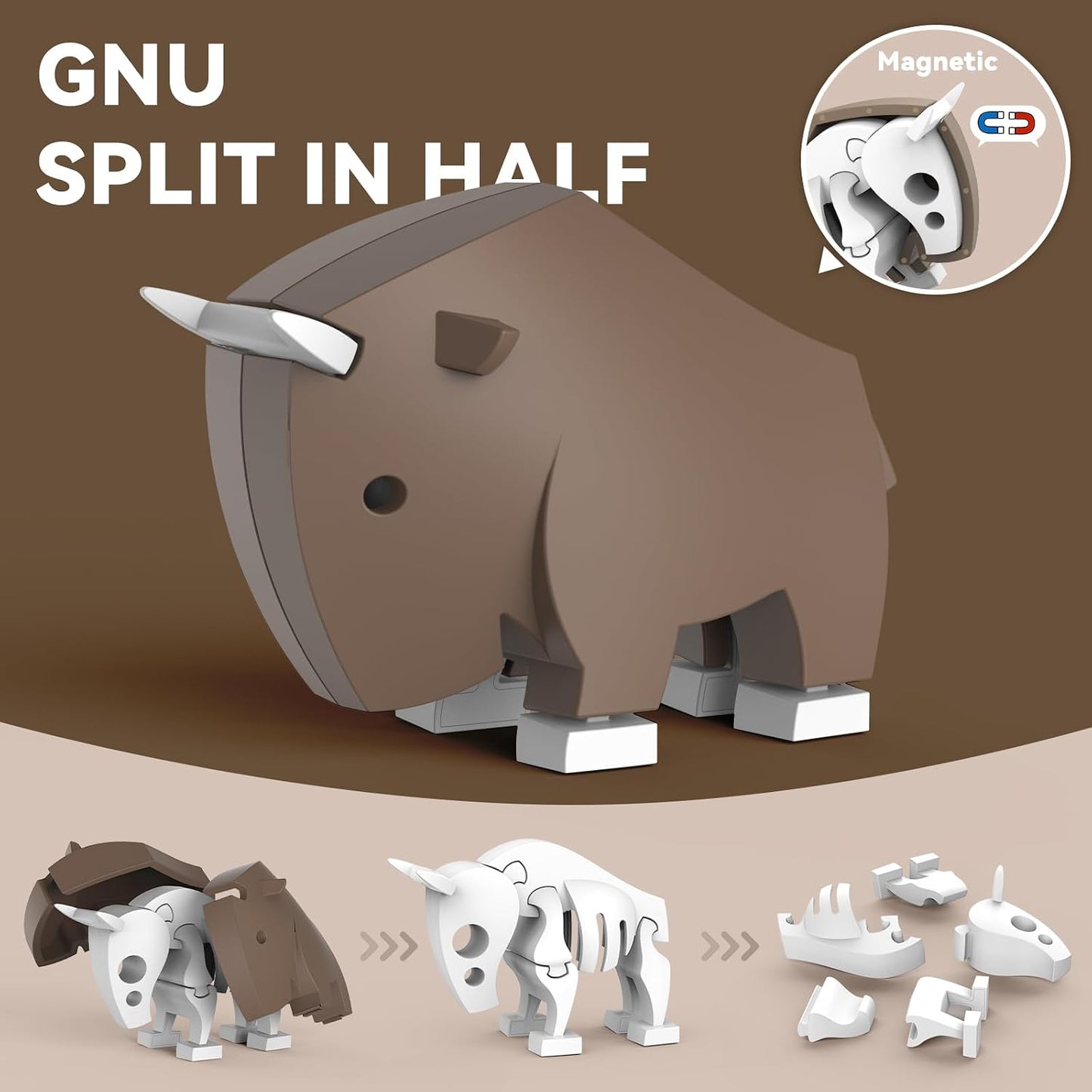 Magnetic 3D Animal Building & Puzzle Set