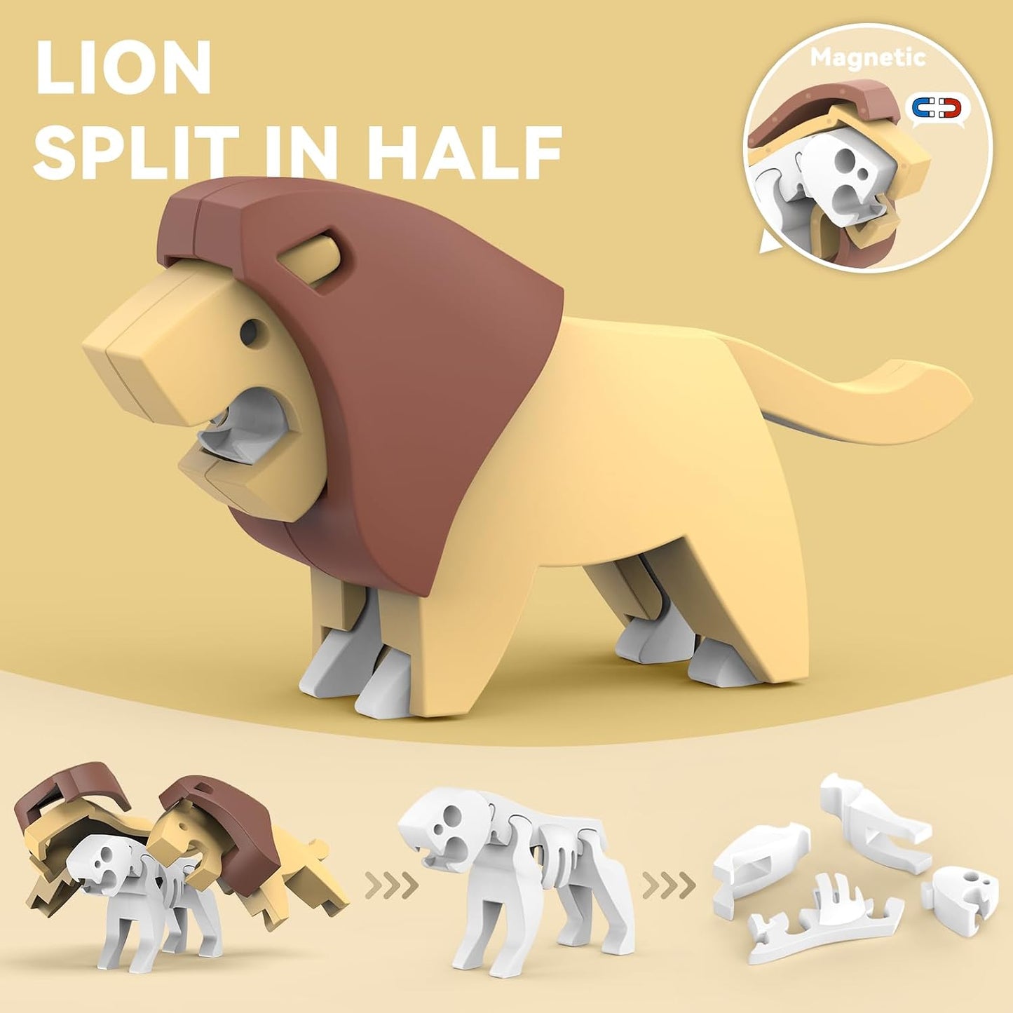 Magnetic 3D Animal Building & Puzzle Set