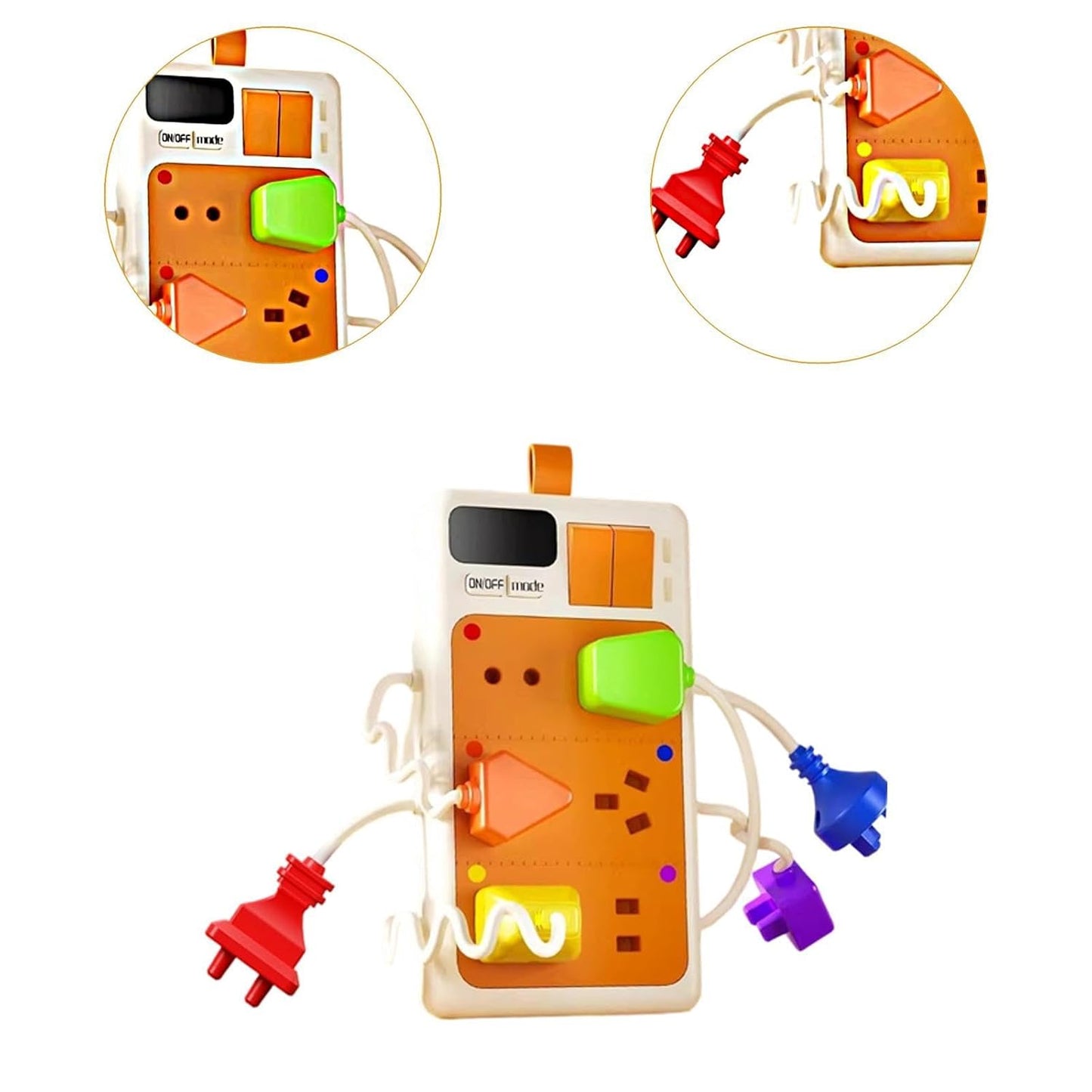 Montessori Plug & Play Busy Board for Toddlers with Light & Sound