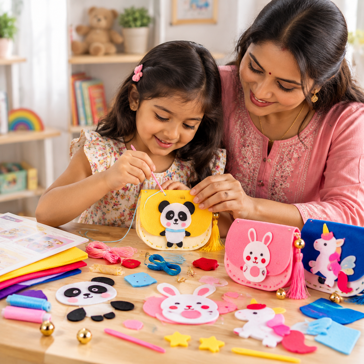 DIY Felt Sewing Handbag Kit – Pack of 3