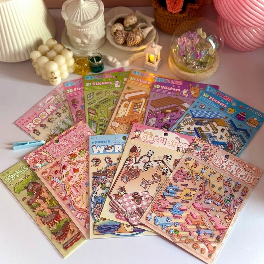 3D Miniature Cozy Sticker Craft Kit
