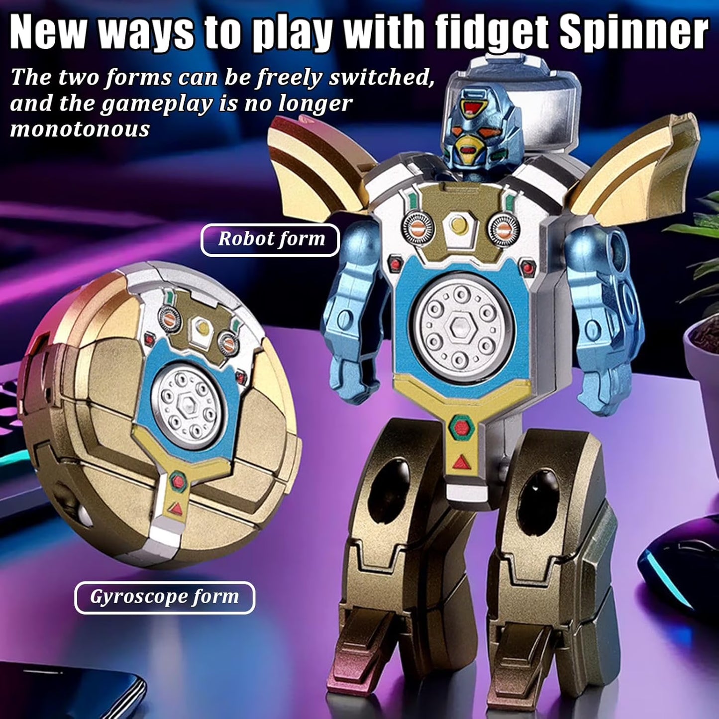 Transforming Gyroscopic Deformation Robot & Fidget Toy ( Set of 3 )