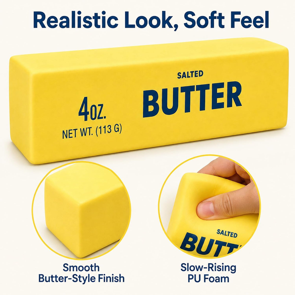 Realistic Slow-Rising Butter Squishy – Set of 2