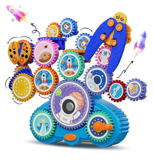 Space Adventure Rotating Gear Building Toy Set