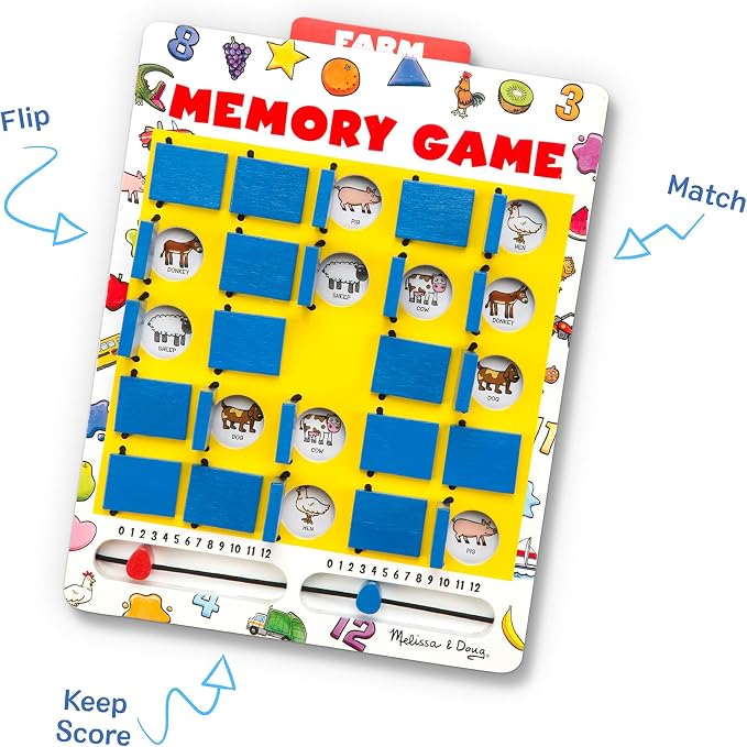 Flip & Match Memory Board Game
