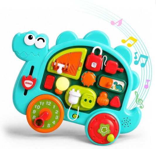 Dinosaur Montessori Busy Board for Toddlers – Sensory Learning Activity Toy
