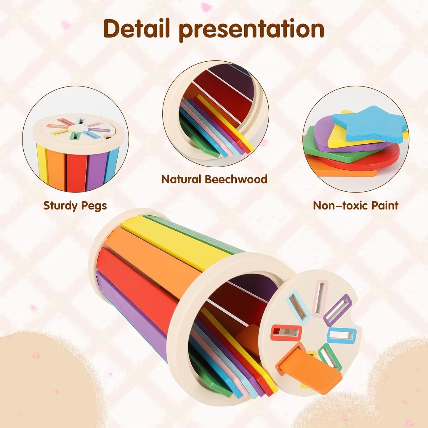 Wooden Color Matching & Shape Sorting Toy Set