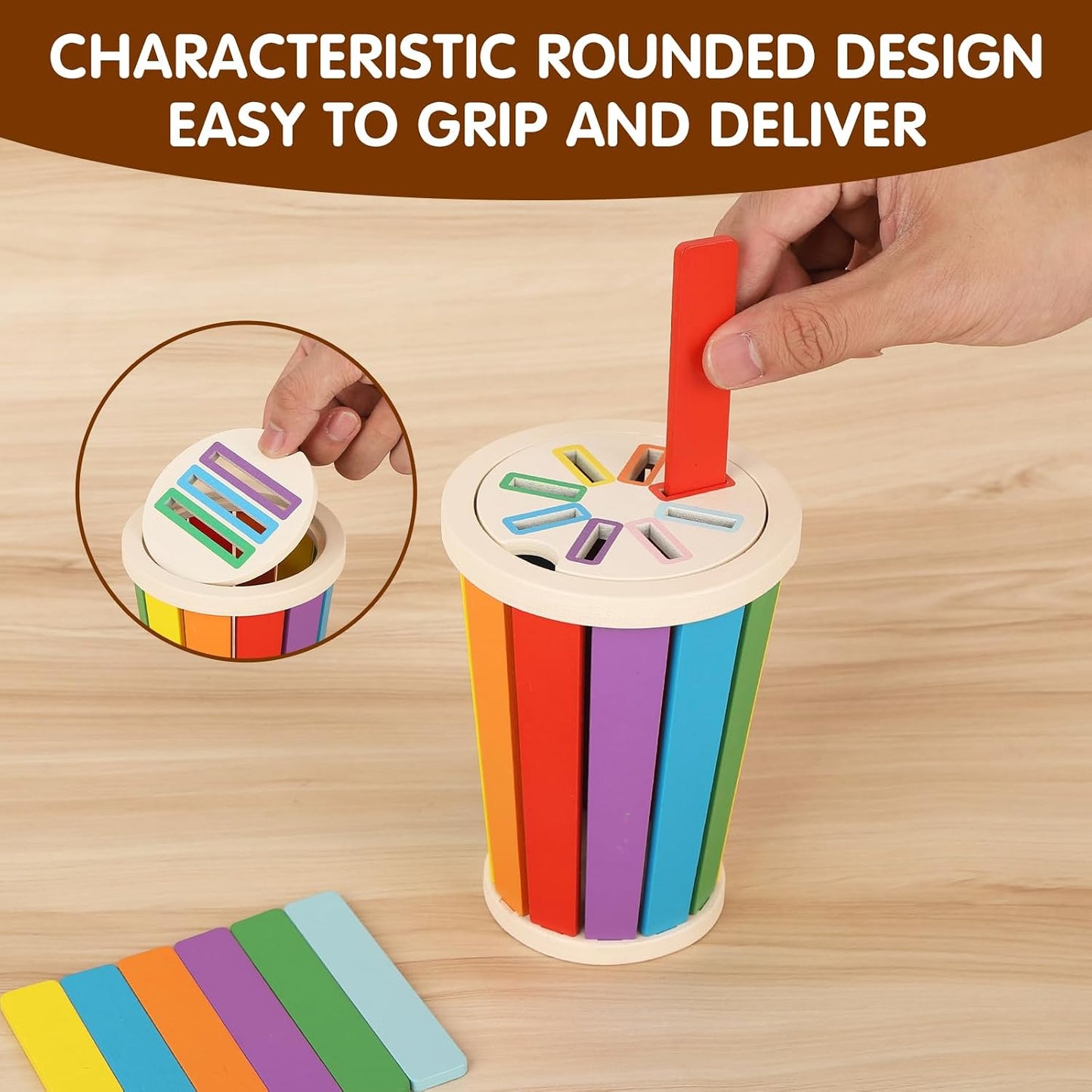 Wooden Color Matching & Shape Sorting Toy Set