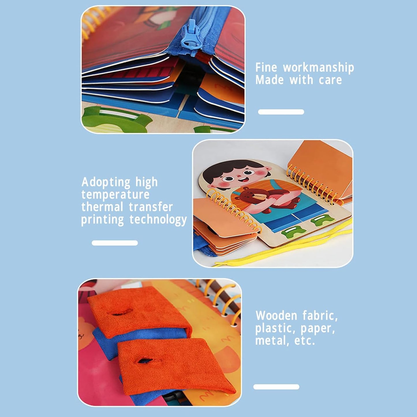 Learning Dress Board – Montessori Life Skills Activity Toy