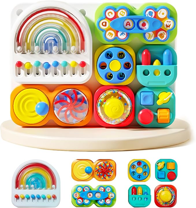 Montessori Busy Board – Sensory Learning Activity Board for Toddlers