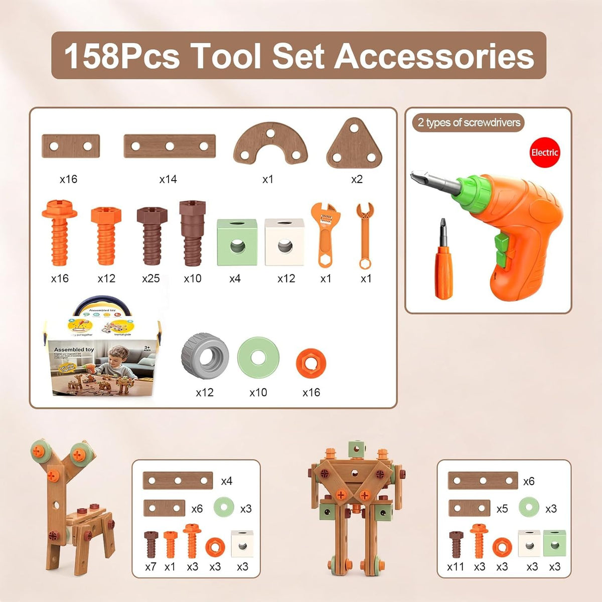 Creative Construction Tool Set - 158-Piece