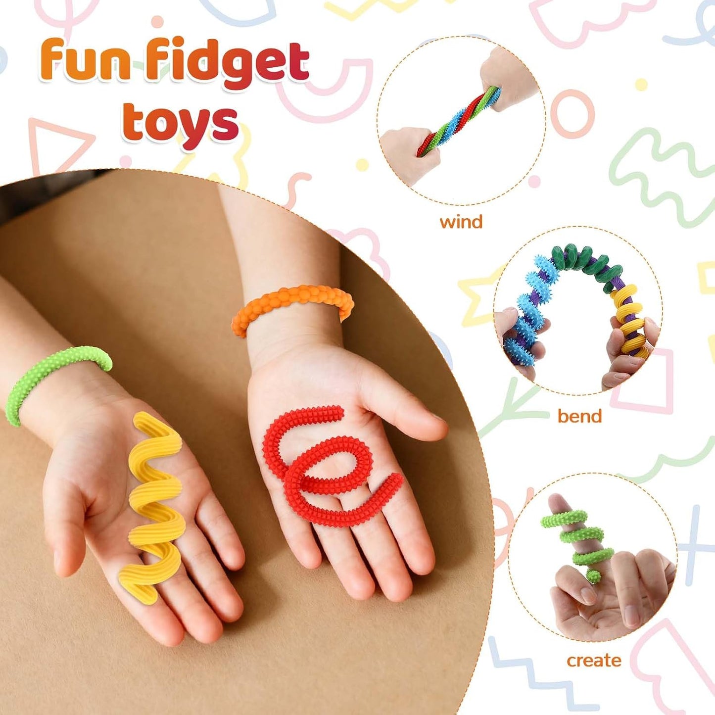 Sensory Fidget Massage Sticks – 8-Piece Sensory Toy Set