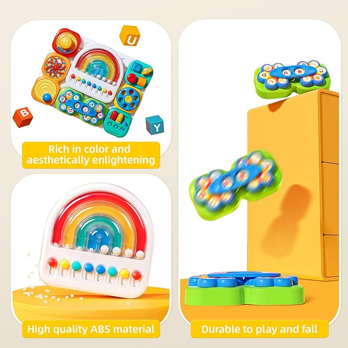 Montessori Busy Board – Sensory Learning Activity Board for Toddlers