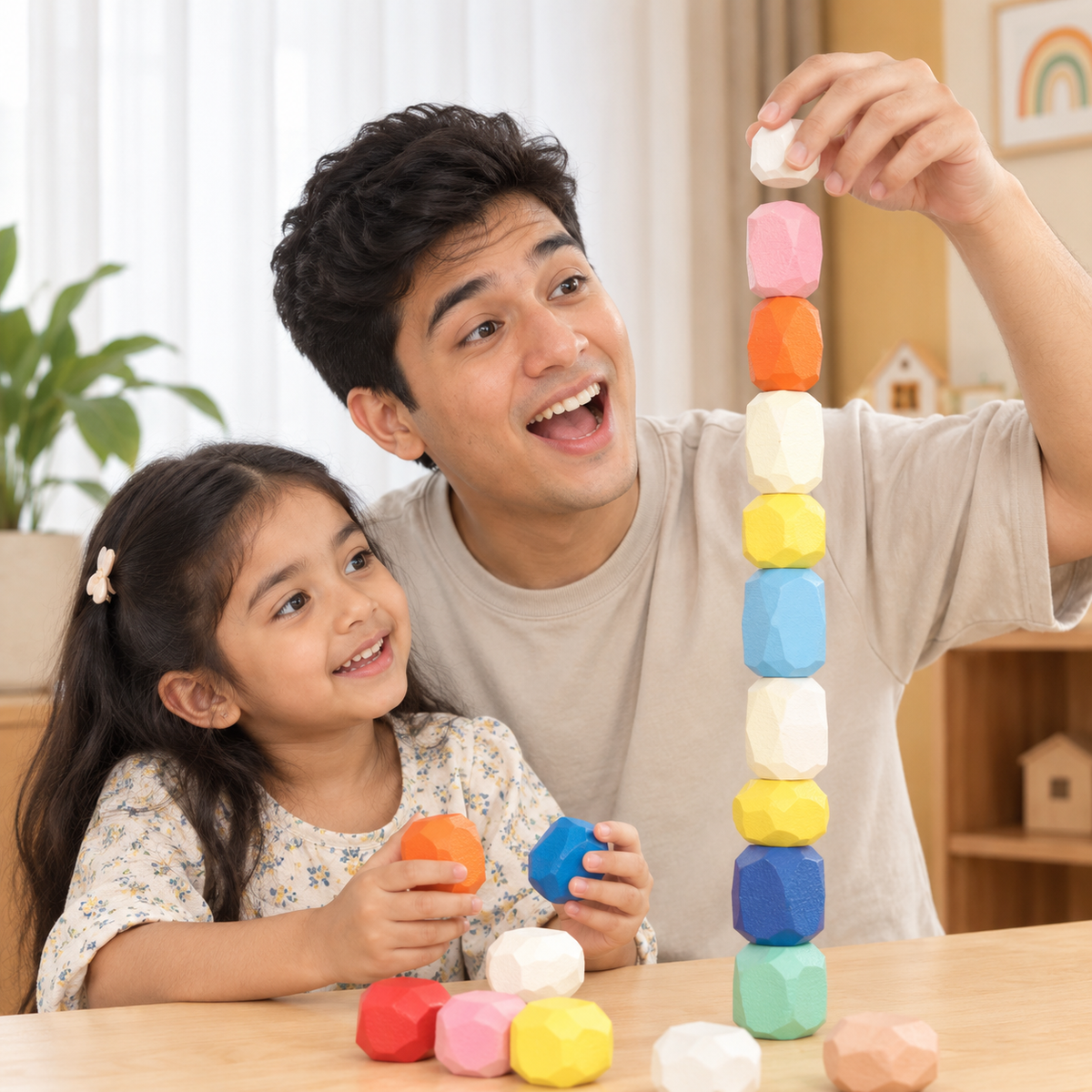 Wooden Stacking Stones Set of 36 Piece