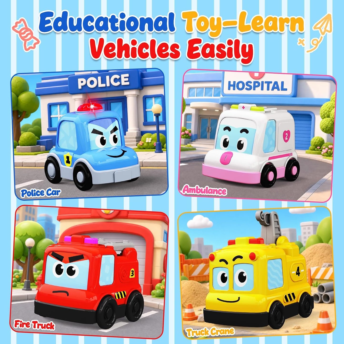 Rescue Buddies 4-in-1 Vehicle Set