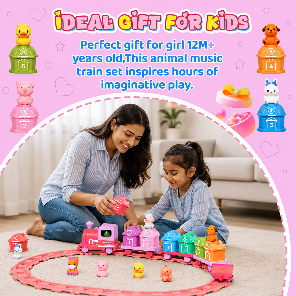 Farm Animal Train Set