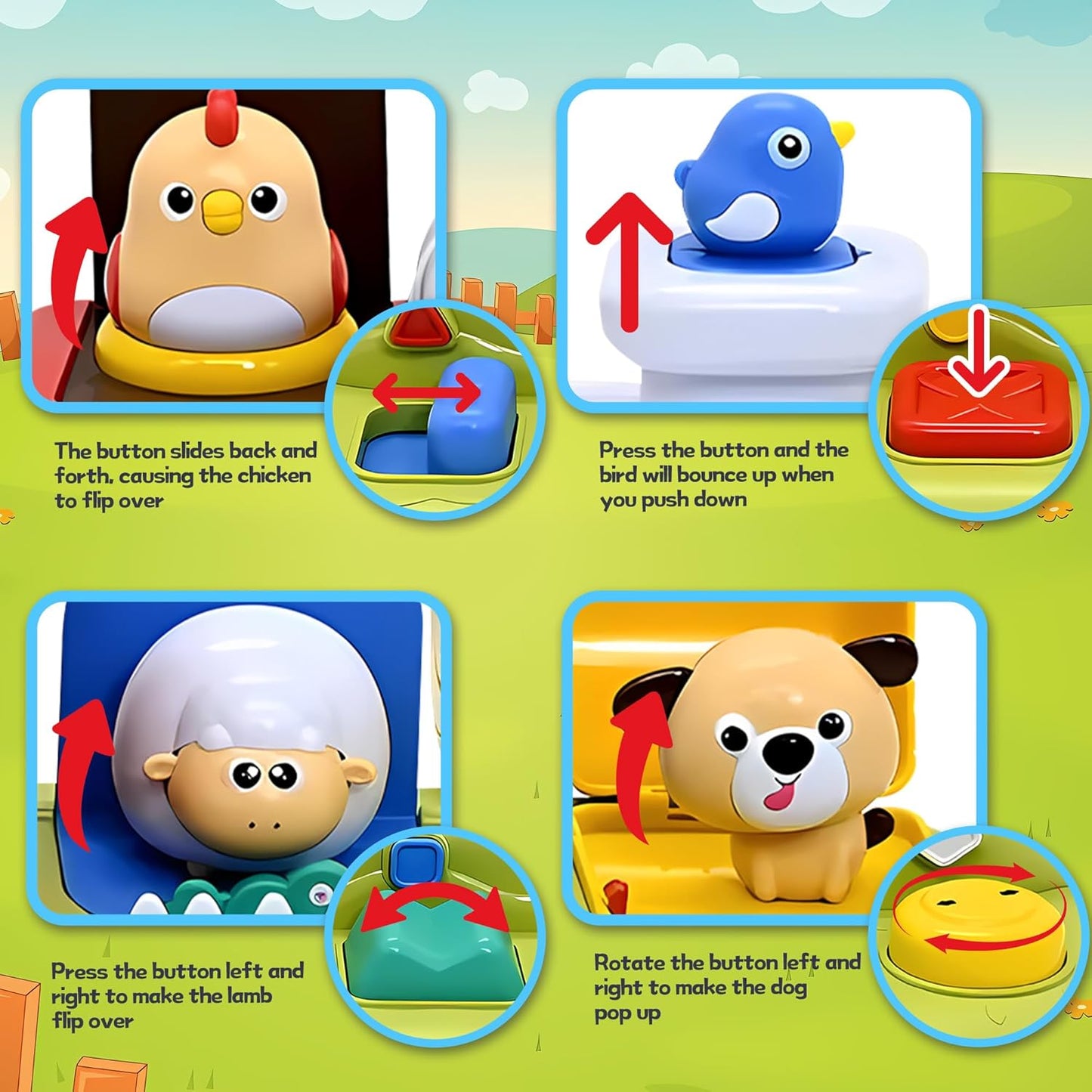 Pop-Up Farm Animal Toy with Music & Sounds