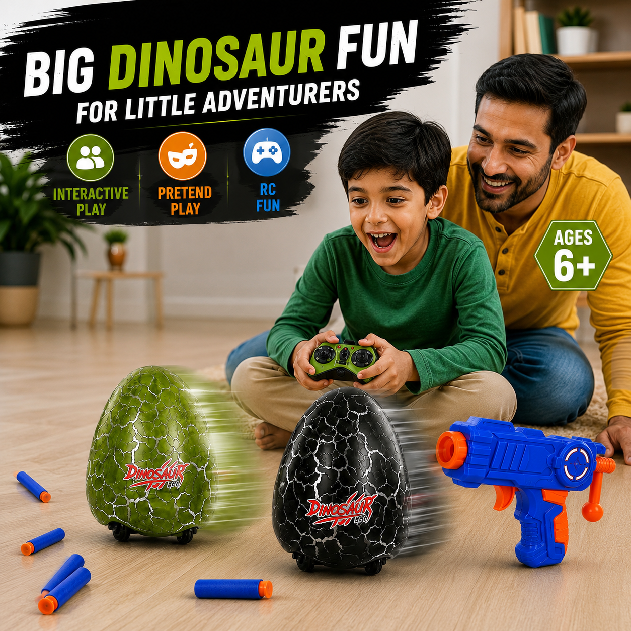 RC Dinosaur Egg Shooter Toy