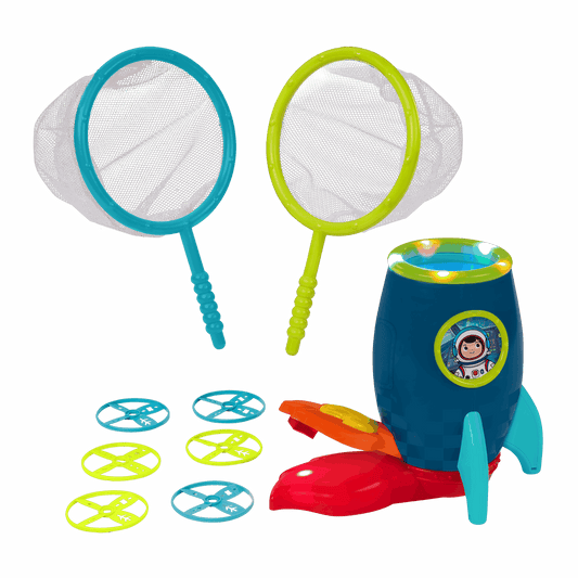 LED Flying Disc Rocket Launcher Toy Set